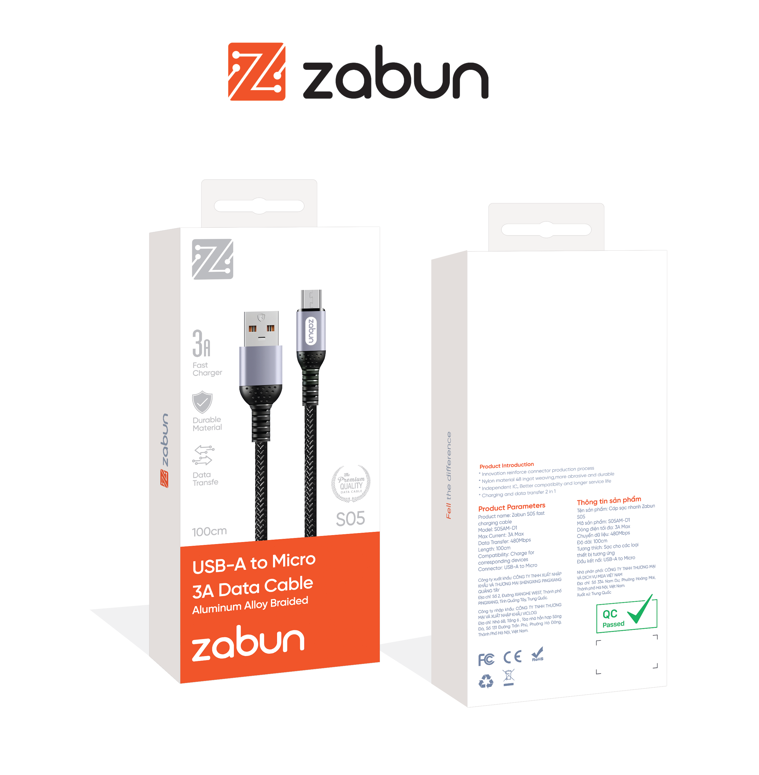 Cáp sạc Zabun  S05 chân USB A-Micro